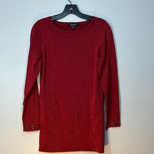 Long Red Sparkly Long Sleeve Top size S
